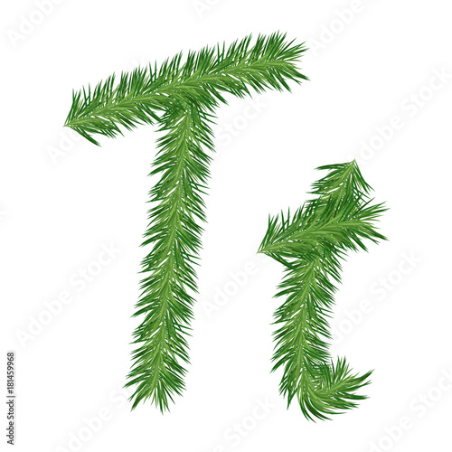Pine or Fir Tree Letter t