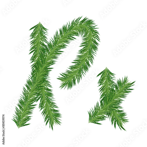 Pine or Fir Tree Letter x