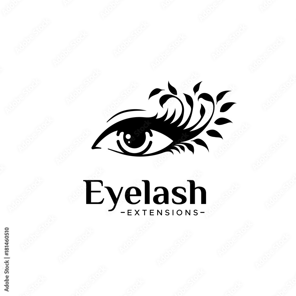 Fototapeta premium Eyelash extension logo. Vector illustration in a modern style