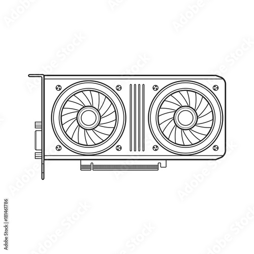 vector computer video card illustration.