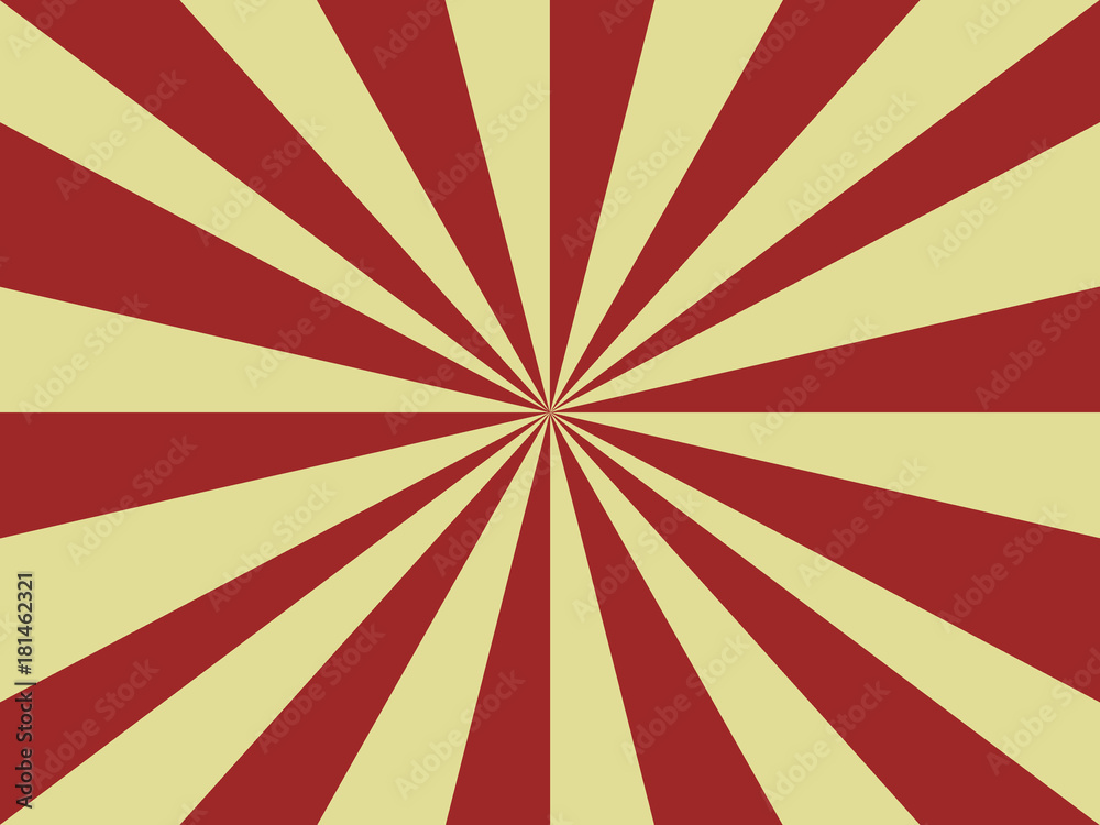 Abstract background of red and yellow rays from the center