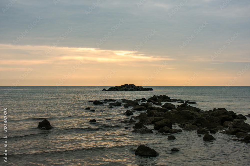 Seascape view at dusk