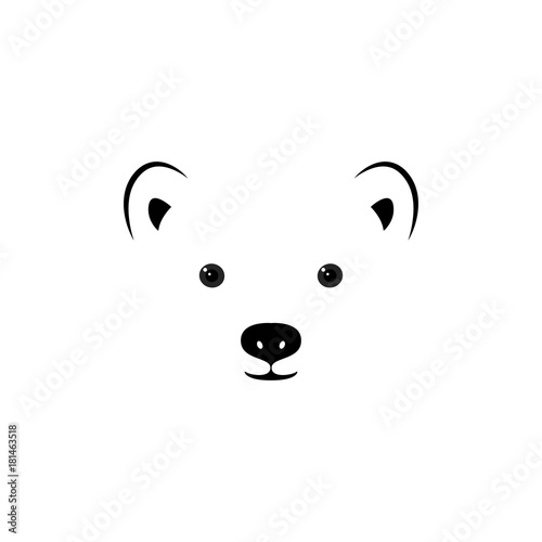 The face of a small polar bear. Cute vector illustration.