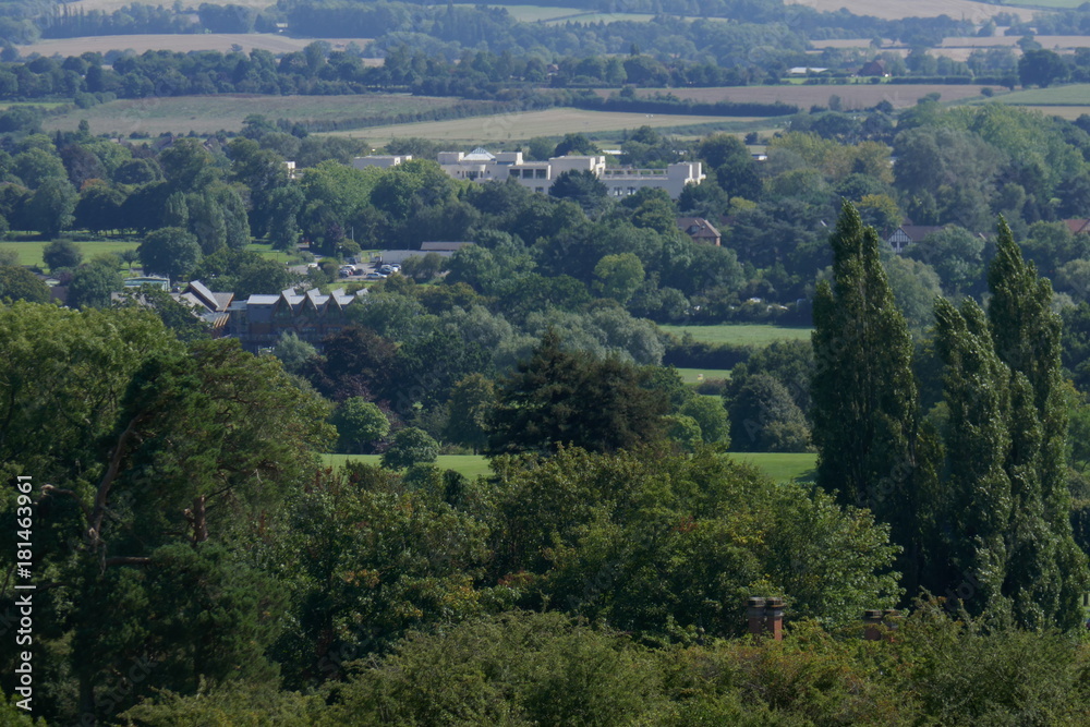 view over english countryside warwickshire uk