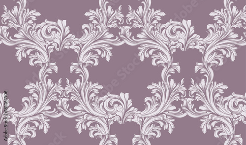 Damask pattern Vector illustration handmade ornament decor. Baroque background textures