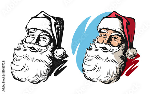 Portrait of Santa Claus head.