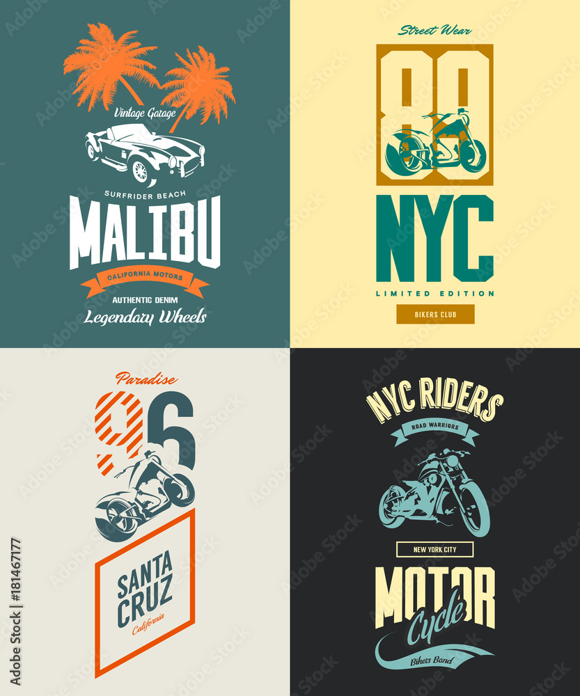 Premium Vector  Motocross set logo designs