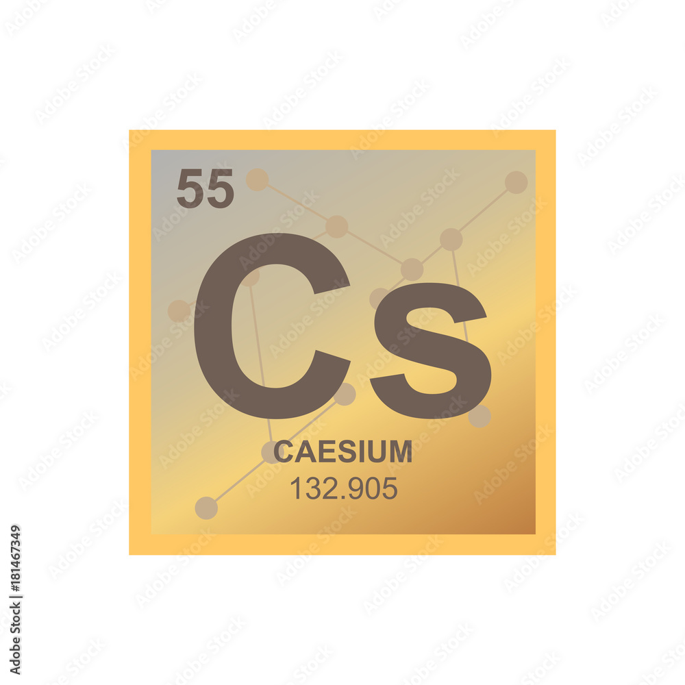 Vector symbol of Caesium from the Periodic Table of the elements on the background from connected molecules Vector symbol of Caesium from the Periodic Table of the elements on the background from connected molecules