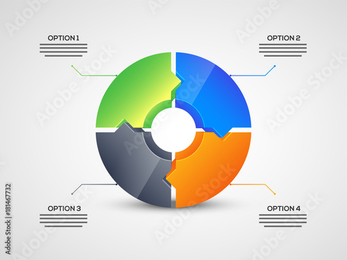 3D infographic element, or graph with four (4) steps .