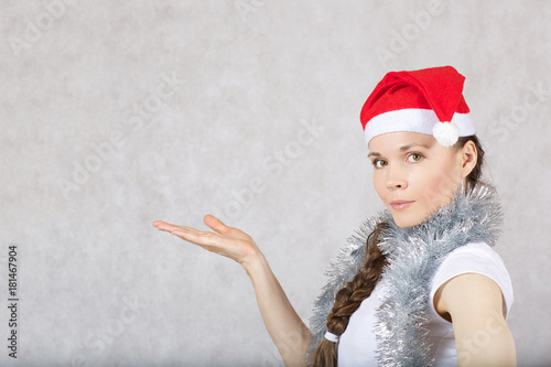 Young lady in Santas hat