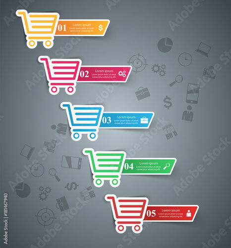 Busines infographic. Cart icon Vector eps 10