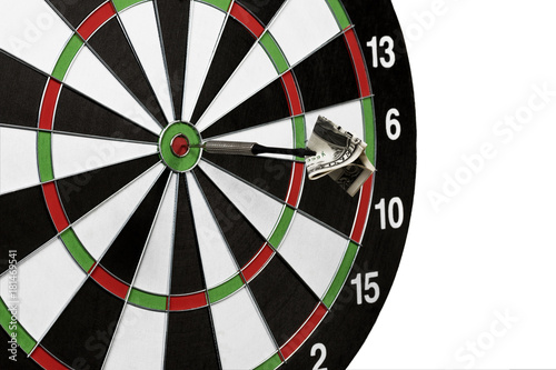 game of darts on a white background isolation