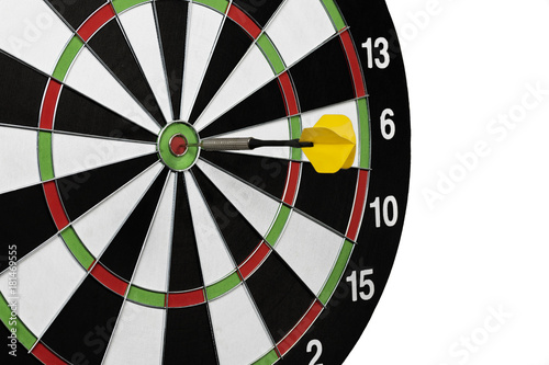 game of darts on a white background isolation