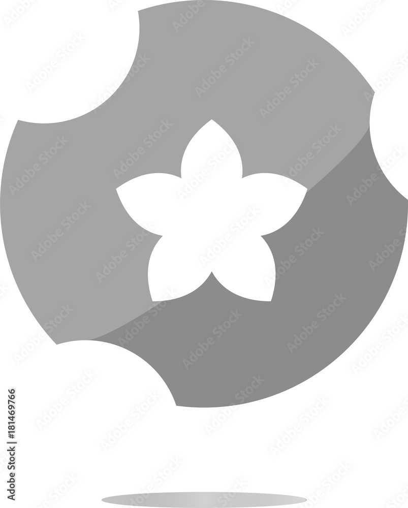 flower on web icon, web button isolated on white background flower on web icon, web button isolated on white background