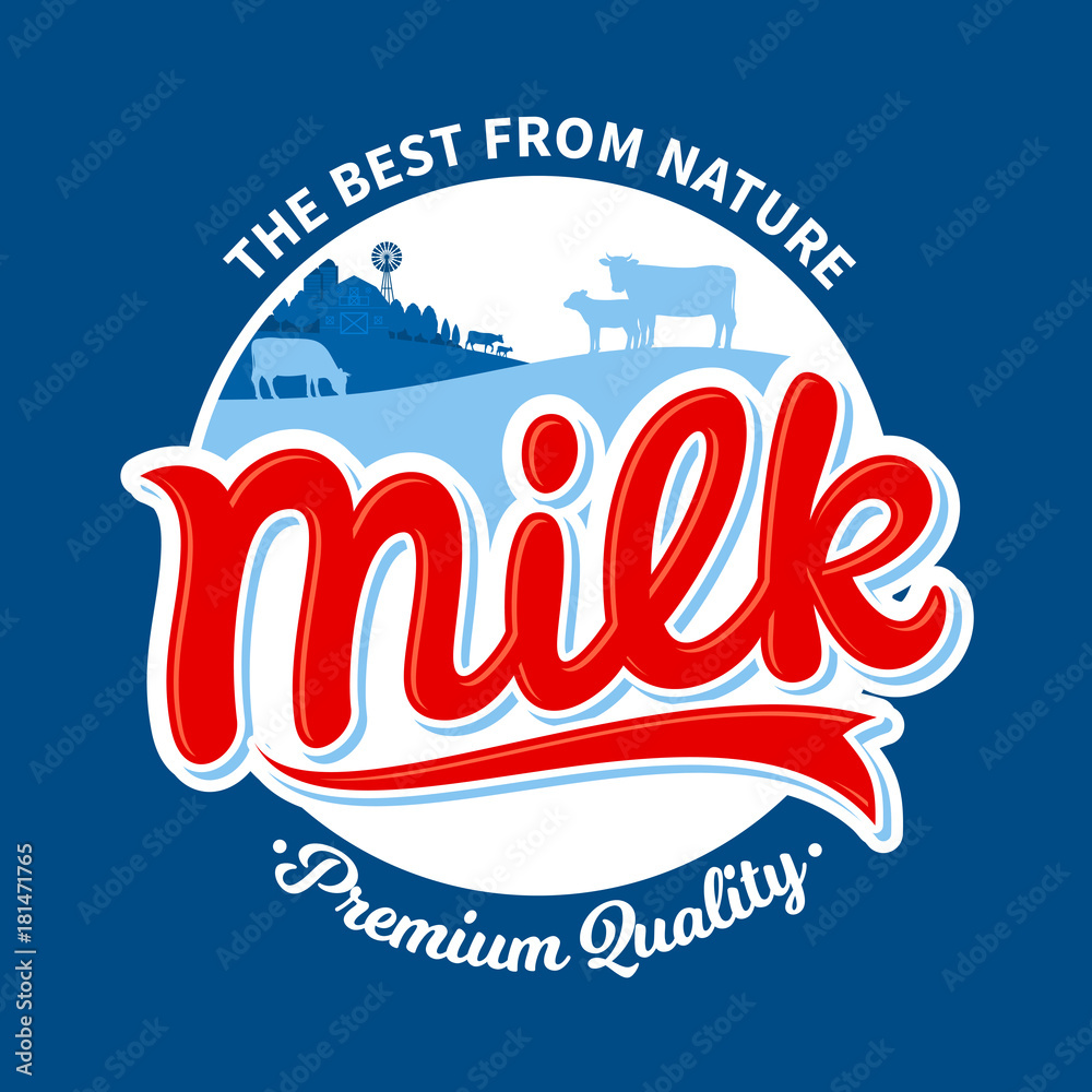 Vector milk logo template