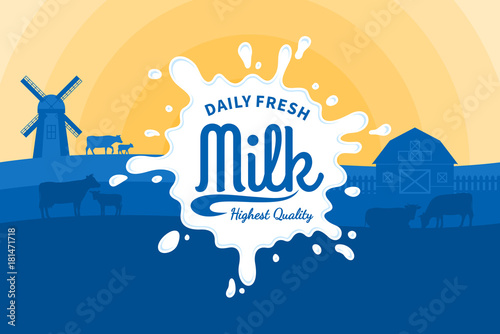 Vector milk illustration