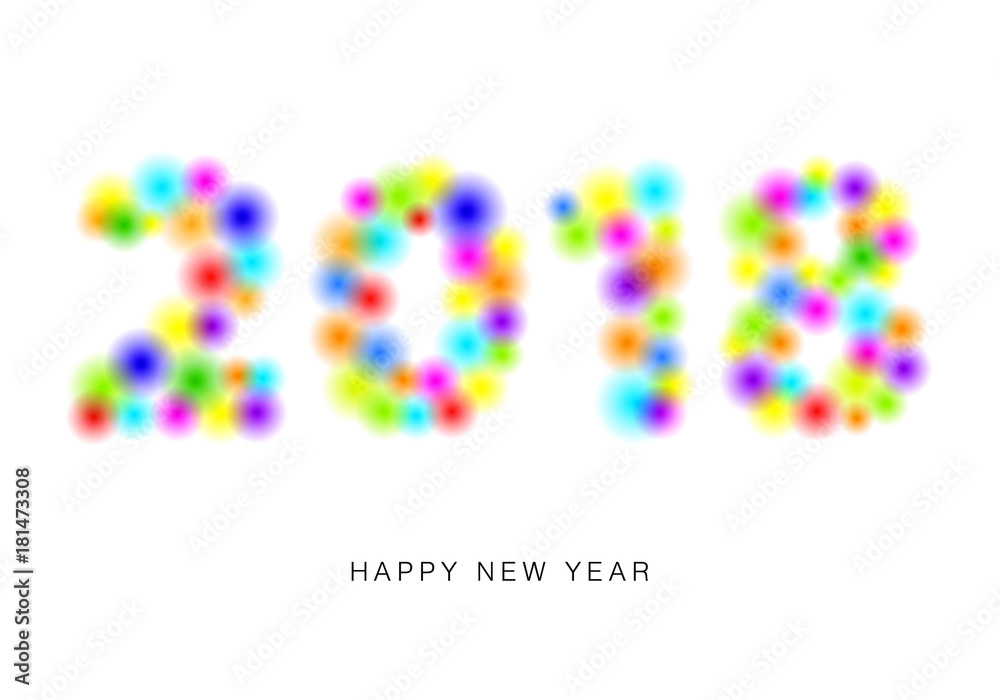 Vector 2018 Happy New Year design with text on white background. Vector 2018 Happy New Year design with text on white background.
