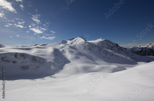 a view of white snow on a mountain