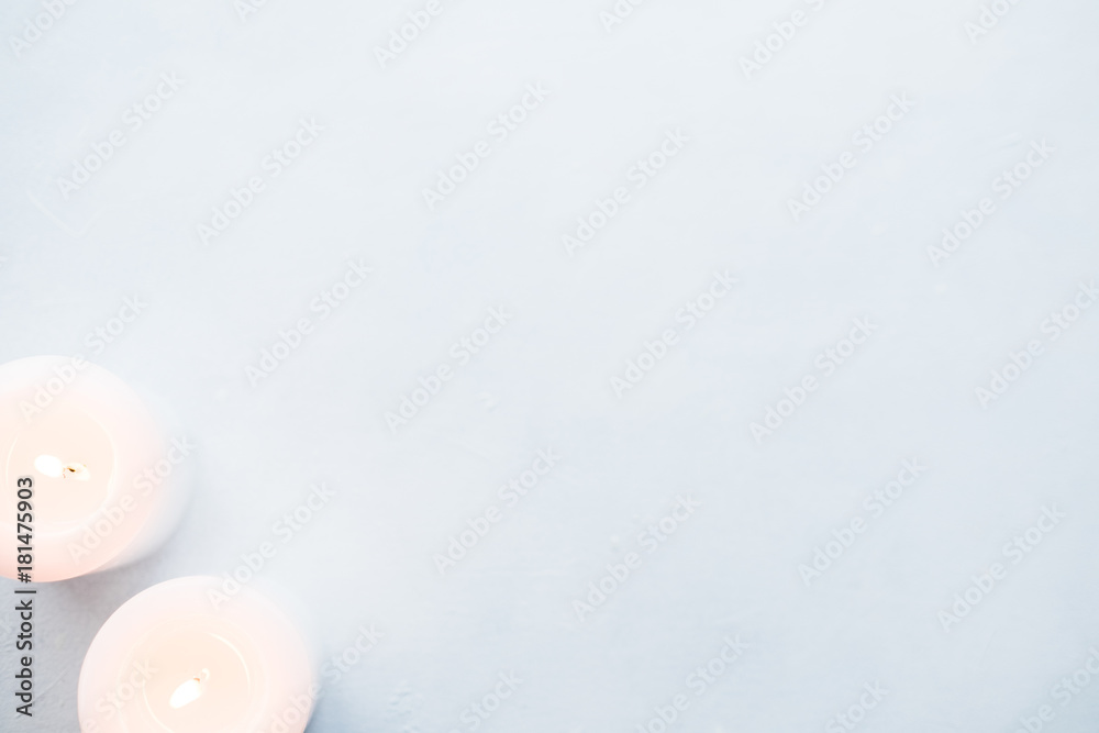 spa procedure relax healthcare white background concept. candles light. beauty and health spa procedure relax healthcare white background concept. candles light. beauty and health