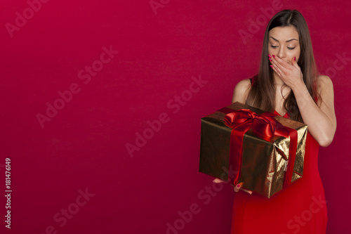 Surprised woman got a big holiday gift © marcinmaslowski