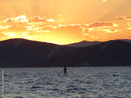 Stand up paddle at sunset
