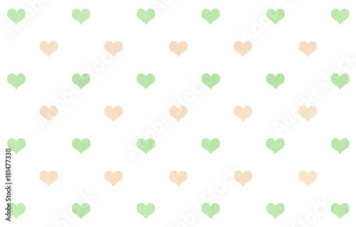 Watercolor hearts on white background.