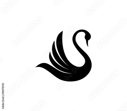 Fototapeta Naklejka Na Ścianę i Meble -  Swan Logo Vector Icon