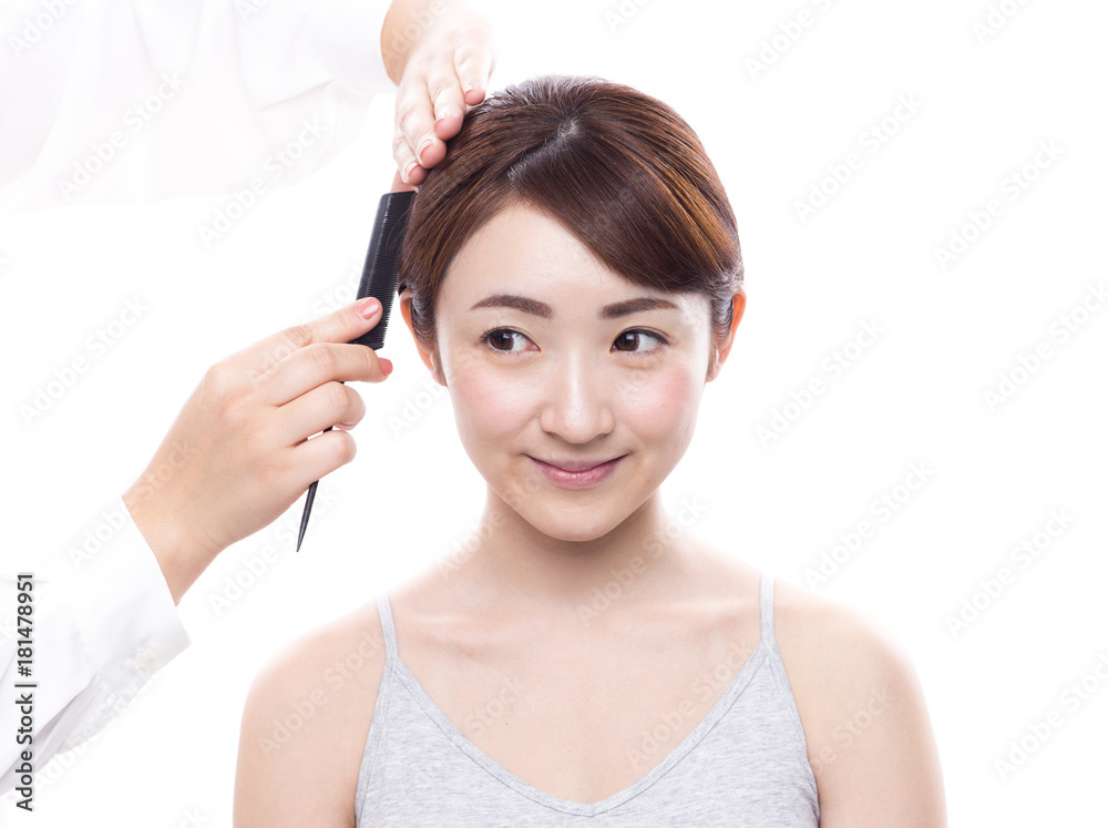 Fototapeta premium hairstyle Asian girl