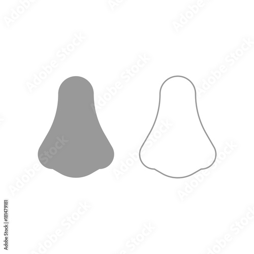 Nose icon. Grey set .