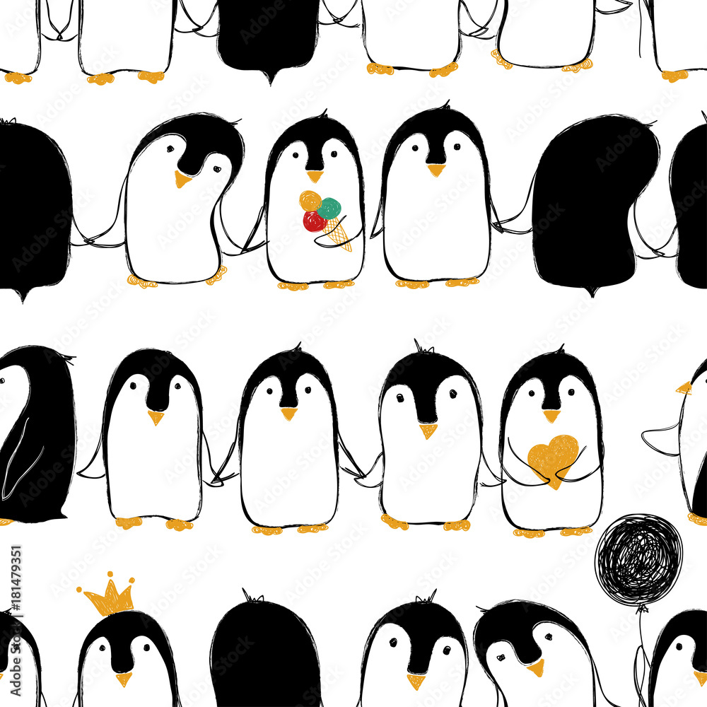 Obraz premium Szwu Pingwinów.