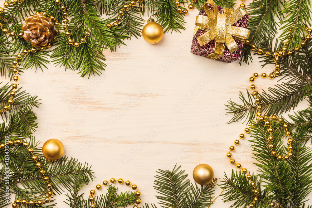 Christmas composition with fir tree Christmas composition with fir tree