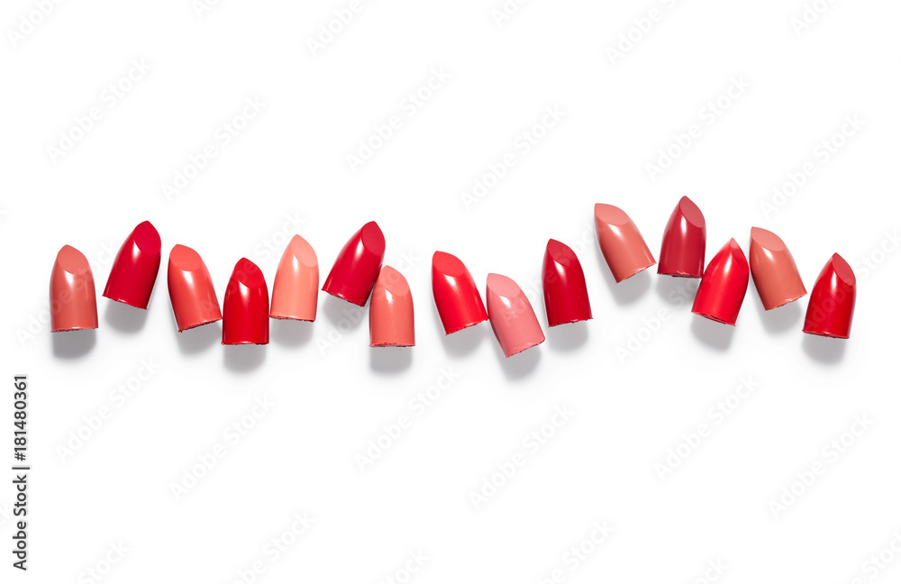 Lipsticks isolated on white background