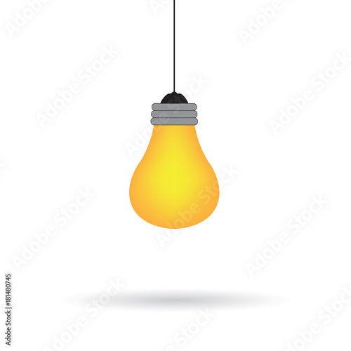 hanging light bulb icon- vector illustration