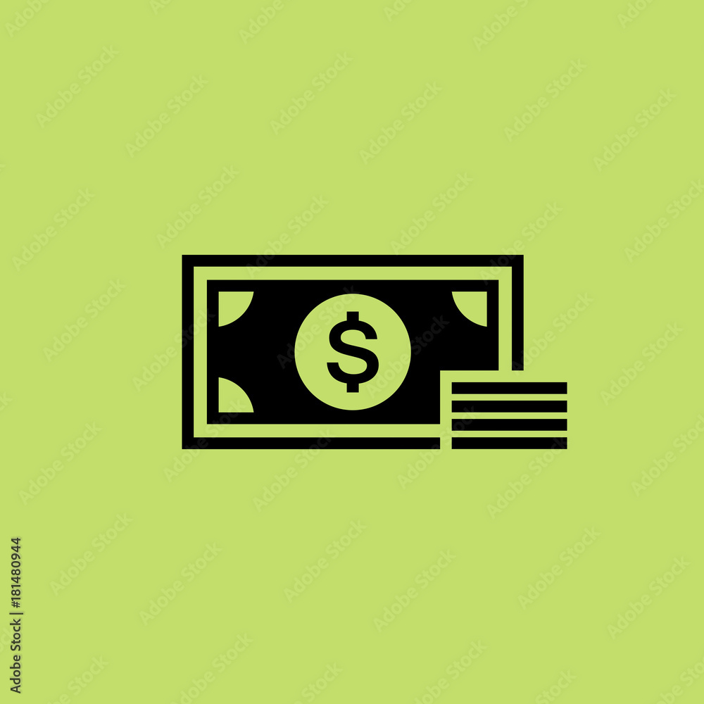 Dollar bills flat vector icon. Money flat vector icon Dollar bills flat vector icon. Money flat vector icon