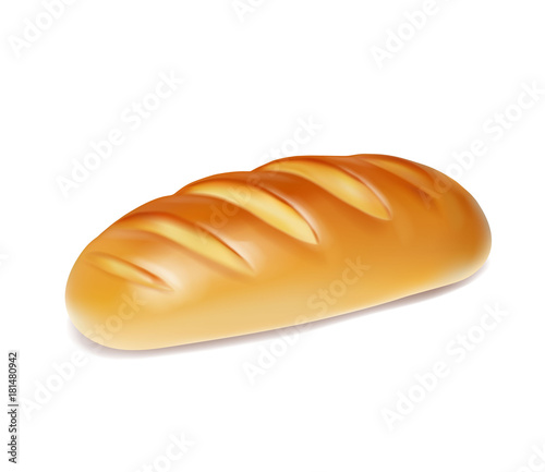 Realistic bread isolated Bakery icon