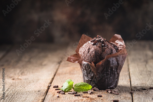 Fotografie, Obraz Homemade chocolate muffin