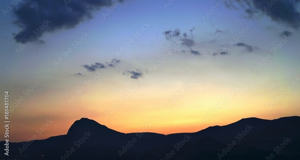 Twilight view of the mountains