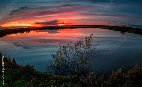 Lake in the sunset