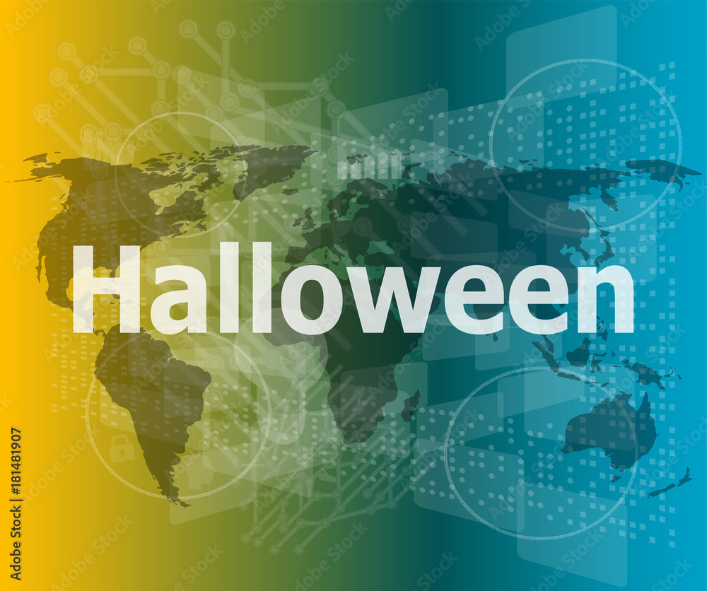 screen digital with holiday halloween word