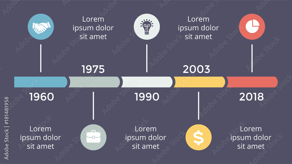 Vector metaball triangles timeline infographic, diagram chart, graph ...