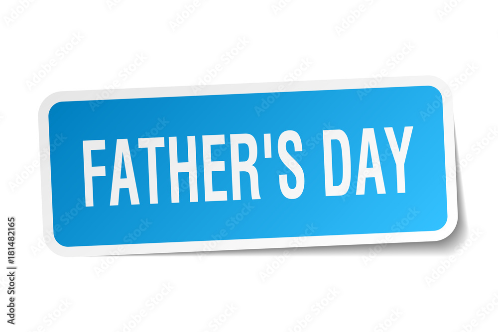 father's day square sticker on white