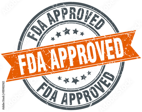 fda approved round grunge ribbon stamp