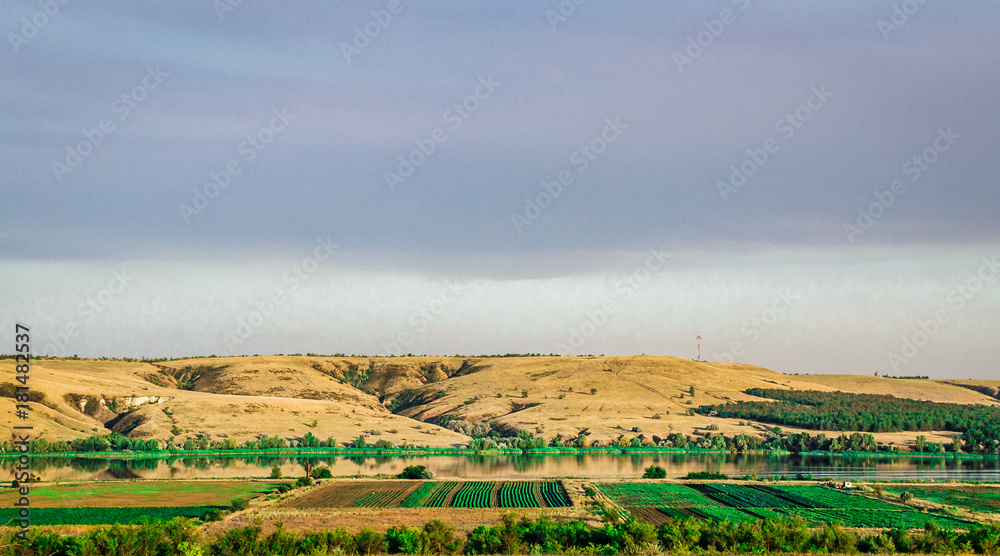 Fototapeta premium landscape field mountain expanse