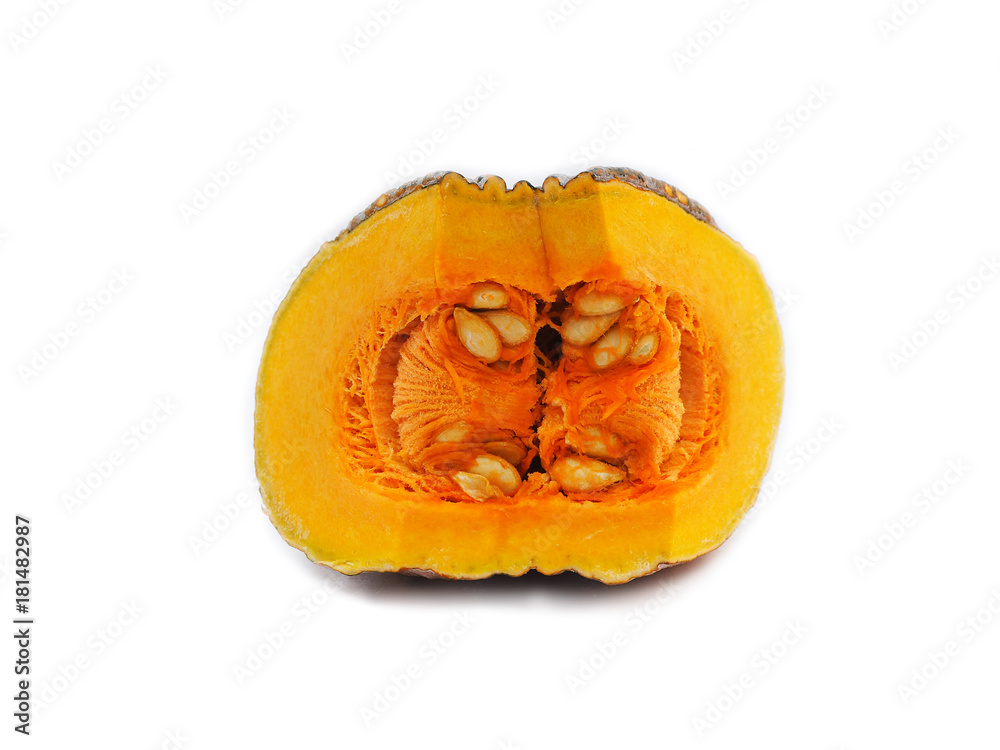 Pumpkin sliced on white background