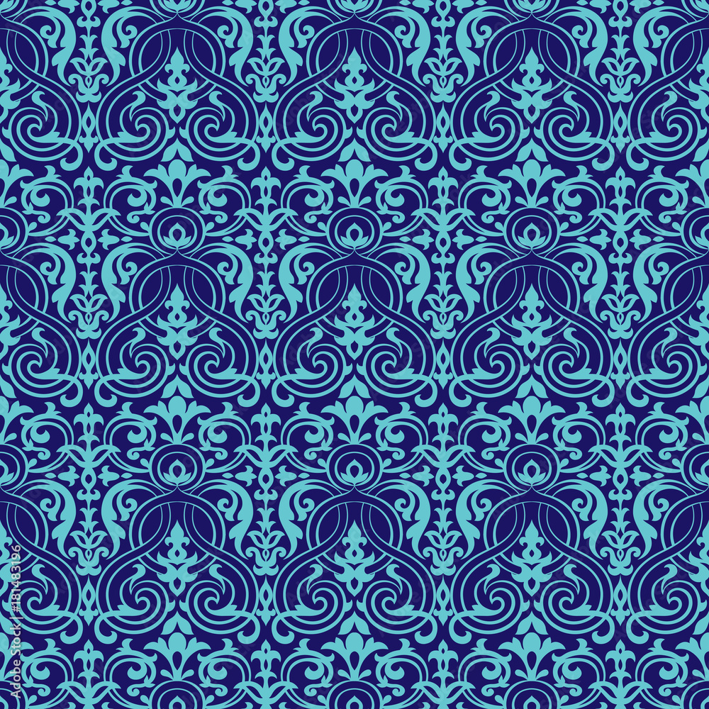 Damask design pattern seamless vector Damask design pattern seamless vector
