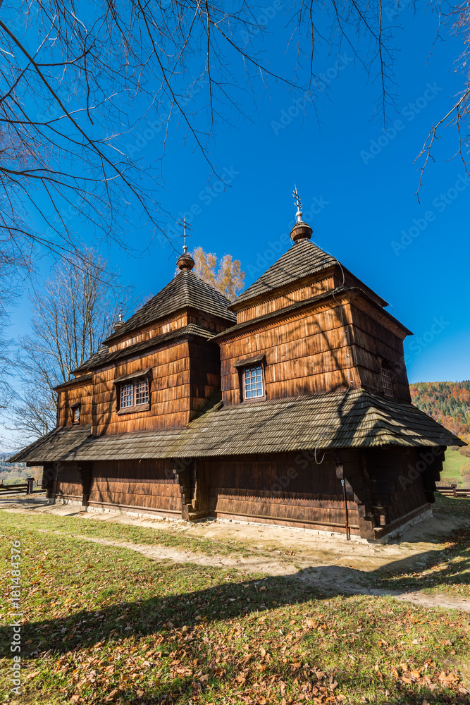 Orthodox wooden church in Smolnik,Bieszczady,Poland