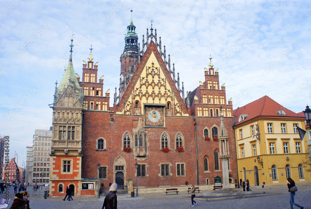Old Town Hall in Market Square,  Wroclaw, Poland 