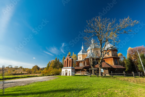 Fototapeta Naklejka Na Ścianę i Meble -  Orthodox wooden church in Bystrem,Bieszczady,Poland