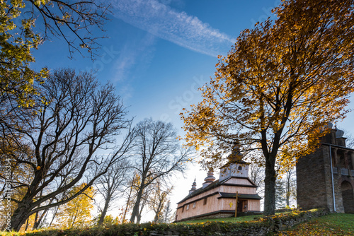 Fototapeta Naklejka Na Ścianę i Meble -  Orthodox wooden church in Radoszyce,Bieszczady,Poland