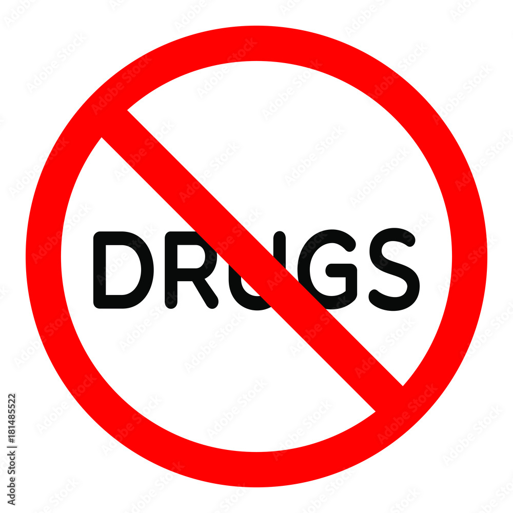 Forbidden sign drugs glyph icon. Stop silhouette symbol. No drugs. Negative space. Forbidden sign drugs glyph icon. Stop silhouette symbol. No drugs. Negative space.